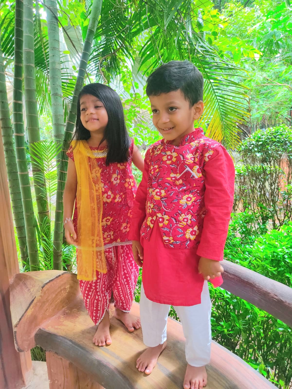 Kids Maroon Floral Jacket with Peach Kurta Online | Kids Party Wear Dresses  Online in India – www.liandli.in